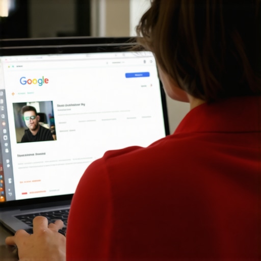 Madison business owner working on Google My Business profile on a laptop.