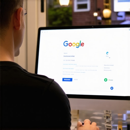 Updating GMB Profile in Madison Business owner editing Google My Business profile on a laptop with Madison storefront in background