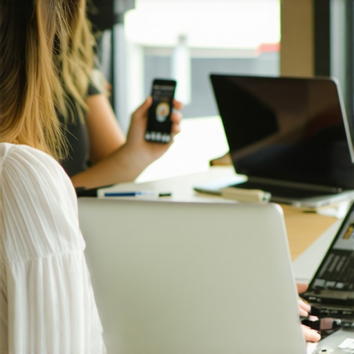Local Madison business owners working on their Google My Business profiles on digital devices