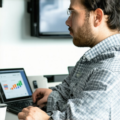 Business owner reviewing online analytics and managing reviews for Madison business.