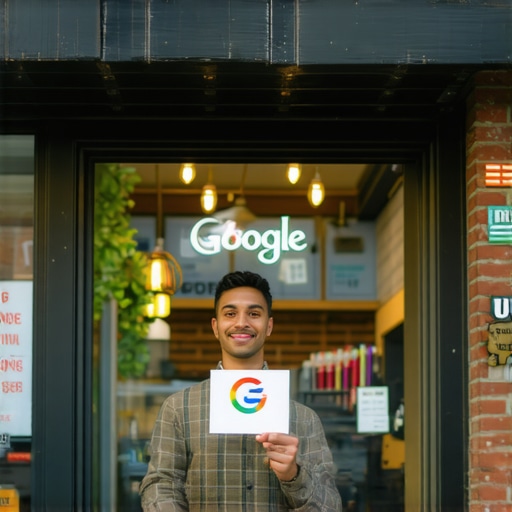 Business owner optimizing Madison storefront GMB profile on laptop