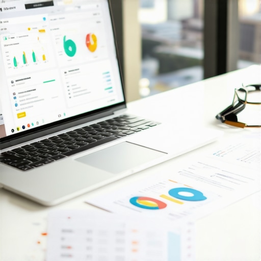 Digital Marketing Tools for Madison SEO Workspace with SEO dashboards and Madison cityscape background