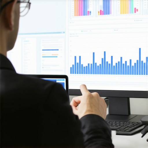 Business owner reviewing GMB and local SEO performance metrics on a laptop