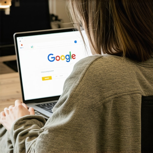 Business owner updating GMB profile on a computer in Madison store.