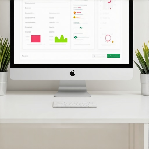 A workspace with charts, laptop, and Madison city map illustrating local SEO tactics