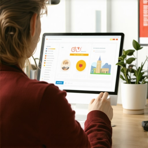 A person working on local SEO management software with Madison landmarks visible behind them.