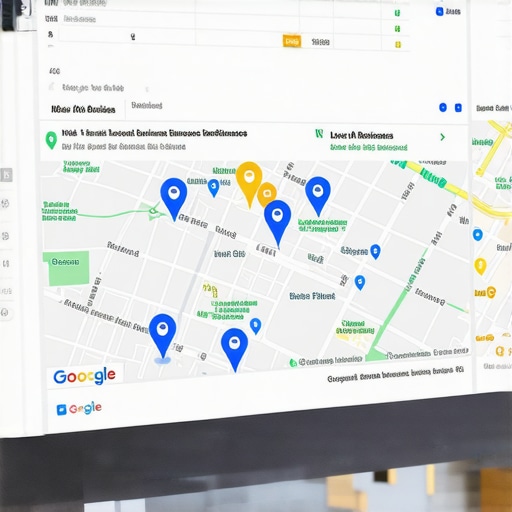 Screenshot of GMB dashboard showing local Madison map pins and profile settings.