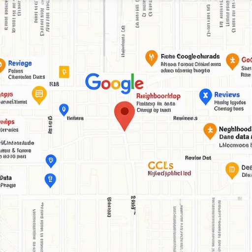 Illustration showing local SEO components like maps, reviews, and citations for Madison, Wisconsin.