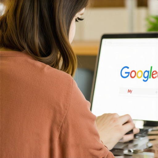 Business owner verifying Google My Business profile on laptop